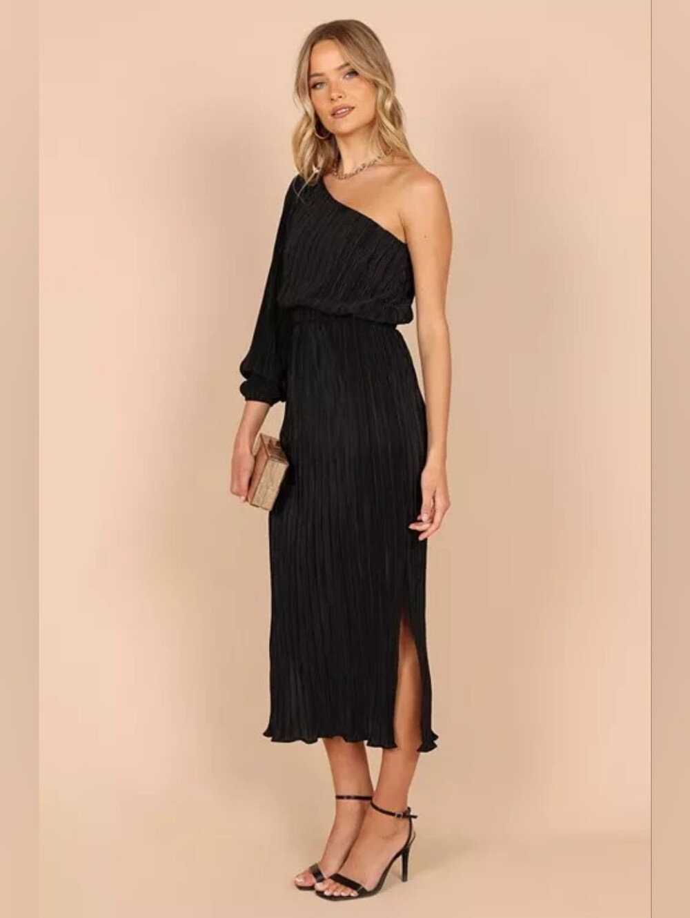 Petal and Pup Pontee One Shoulder Pleated Midi Dress